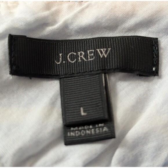 J Crew Size L Linen Maxi Dress Blue Striped Relaxed Beachy Coastal - Picture 7 of 11